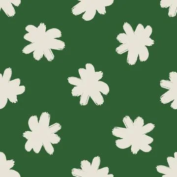 Abstract seamless pattern with simple flower elements ornament. Scrapbook bac Stock Illustration