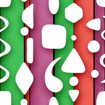 Abstract Seamless Pattern with Simple Geometrical Forms イラスト素材