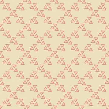 Abstract seamless pattern with small pink triangles. Light pink background. Stock Illustration