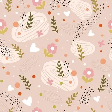 Abstract seamless pattern with spring elements Stock Illustration