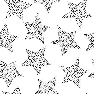 Abstract seamless pattern of stars. Fill the polka dot. Stock-Illustration