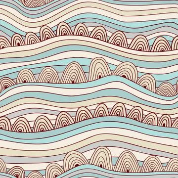 Abstract seamless pattern with stripes and circles, colorful seamless abstrac イラスト素材
