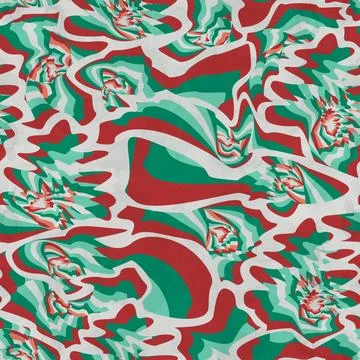Abstract seamless pattern with stripes in green, white and red colors Stock-Illustration