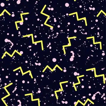 Abstract seamless pattern in the style of Memphis Stock Illustration