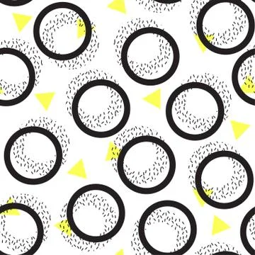 Abstract seamless pattern in the style of Memphis Stock Illustration