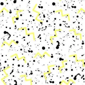 Abstract seamless pattern in the style of Memphis Stock Illustration