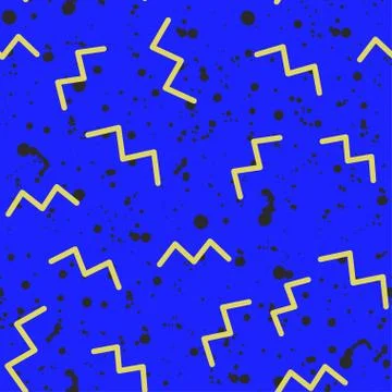 Abstract seamless pattern in the style of Memphis Stock Illustration