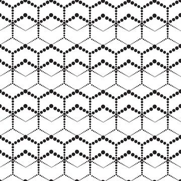 Abstract seamless pattern. Stylish dotted line ornament with geometric shapes 스톡 일러스트
