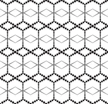 Abstract seamless pattern. Stylish dotted line ornament with geometric shapes Stock Illustration
