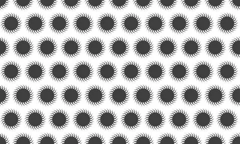 Abstract seamless pattern of stylized suns on white background.  Perfect fo.. Illustrazione stock