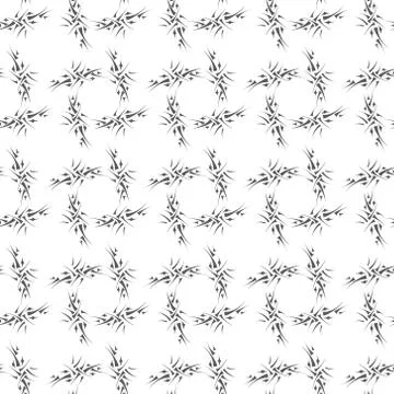 Abstract seamless  pattern with stylized thorns Stock Illustration