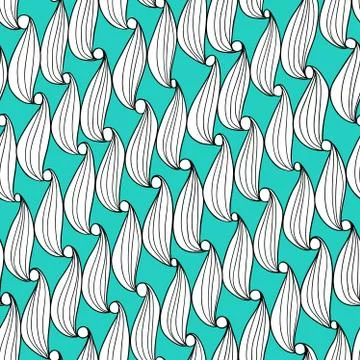 Abstract seamless pattern with swirls. Blue backdrop. Vector illustration. Stock Illustration