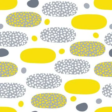 Abstract seamless pattern In trend colors yellow and gray. Abstract geometrical Stock Illustration