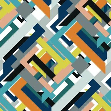 Abstract seamless pattern of triangles and lines Illustrazione stock