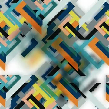 Abstract seamless pattern of triangles and lines rhombus with bl Stock Illustration