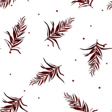 Abstract seamless pattern with tropical leaves. Vector template. Stock Illustration