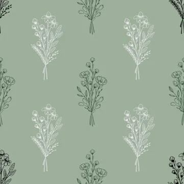 Abstract seamless pattern with tropical leaves. Vector template. Stock Illustration