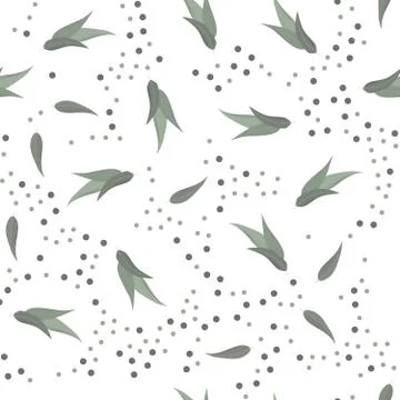 Abstract seamless pattern with tropical leaves. Vector template. Stock Illustration