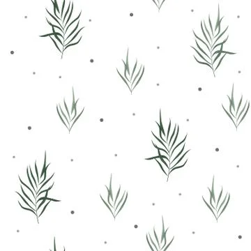 Abstract seamless pattern with tropical leaves. Vector template. Stock Illustration
