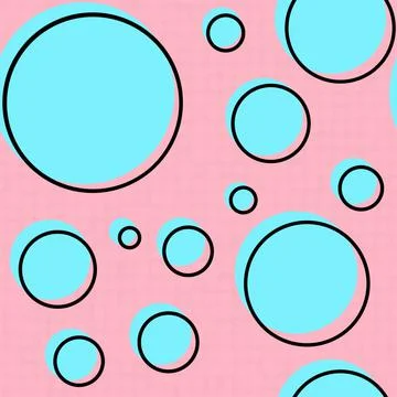 Abstract seamless pattern with turquoise different balls on pink background Stock Illustration