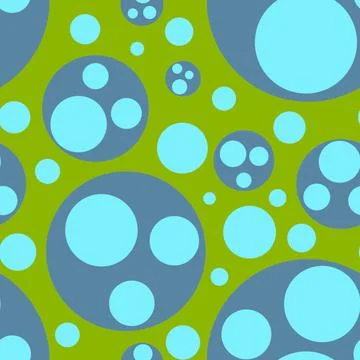 Abstract seamless pattern with turquoise, gray different balls on applegreen Illustrazione stock