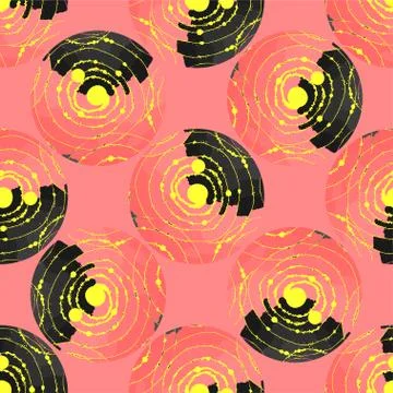 Abstract seamless pattern with twisted shapes. Decorative background. Colorfu Stock Illustration