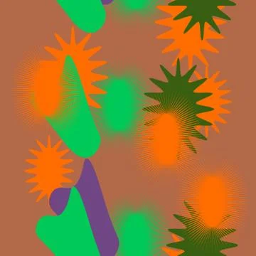 Abstract seamless pattern with various shapes and color Illustrazione stock
