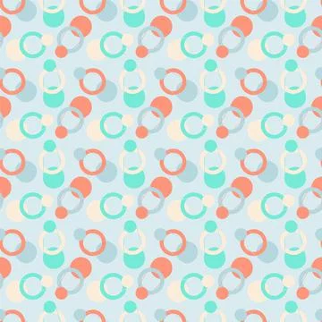 Abstract seamless pattern with vector geometry circles and dots Illustrazione stock