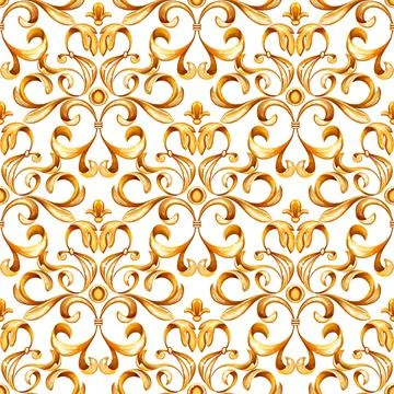 Abstract seamless pattern, vintage gold background Stock Illustration