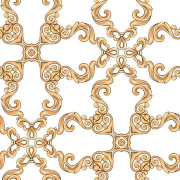 Abstract seamless pattern, vintage gold background, swirl pattern イラスト素材