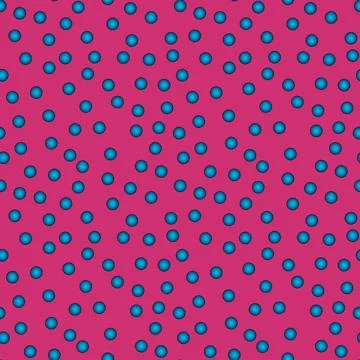 Abstract seamless pattern with voluminous azure balls on purple background Stock Illustration