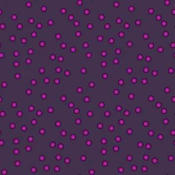 Abstract seamless pattern with voluminous fuchsia balls on french lilac. Stock Illustration