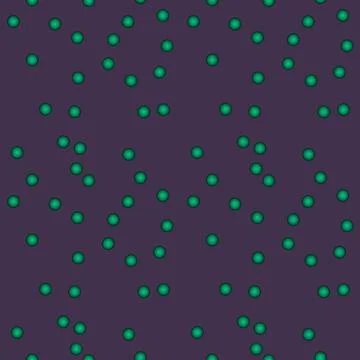 Abstract seamless pattern with voluminous green balls on french lilac. Illustrazione stock