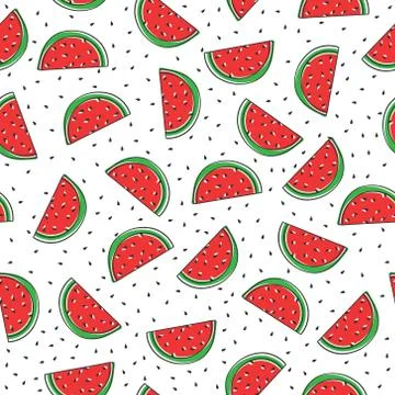 Abstract seamless pattern with watermelon for texture, textiles and decorat 库存插图