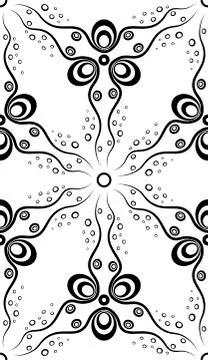 Abstract seamless pattern with waves and circles. Illustrazione stock