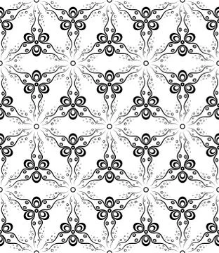 Abstract seamless pattern with waves and circles. Stock Illustration