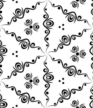 Abstract seamless pattern with waves and circles. Stock Illustration