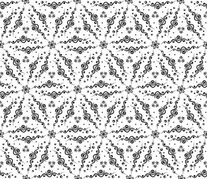 Abstract seamless pattern with waves and circles. Stock Illustration