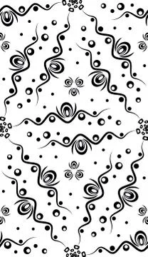 Abstract seamless pattern with waves and circles. Stock Illustration