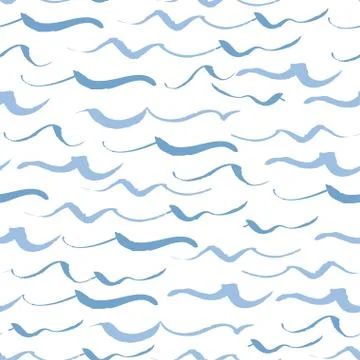 Abstract seamless pattern of waves. Design for backdrops with sea, rivers or Stock Illustration
