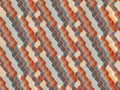 Abstract seamless pattern with wavy shapes mosaic Stock Illustration