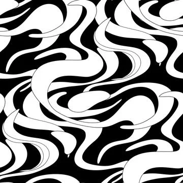 Abstract Seamless Pattern with Wavy Stains on White Stock Illustration