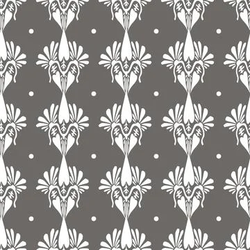 Abstract seamless pattern with white in Art Nouveau style Stock Illustration