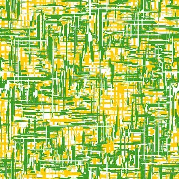 Abstract seamless pattern with white, green, and yellow irregular jagged lines. Stock Illustration