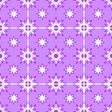 Abstract seamless pattern of white snowflakes on a purple background Stock Illustration