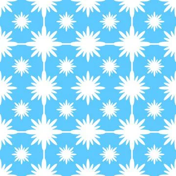 Abstract seamless pattern of white snowflakes on a blue background Illustrazione stock
