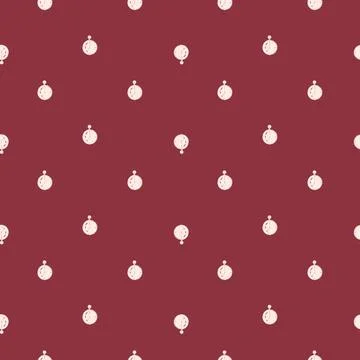 Abstract seamless pattern with white timer doodle print. Maroon background. D Stock Illustration