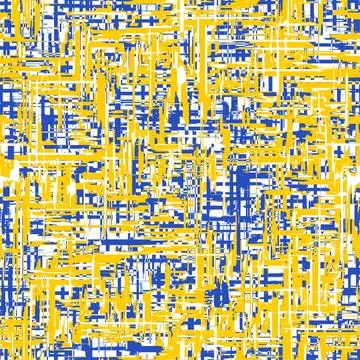 Abstract seamless pattern with white, yellow, and blue irregular jagged lines. Stock Illustration