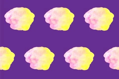 Abstract seamless pattern. Yellow and pink watercolor blots. Trendy collage Stock Illustration