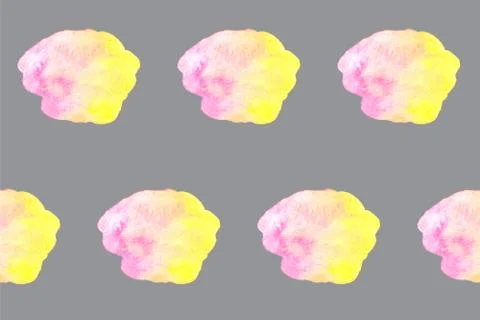 Abstract seamless pattern. Yellow and pink watercolor blots Stock Illustration